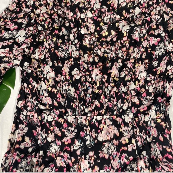 NWT $135 Allsaints [ Small ] Kota Freefall Floral Blouse Black Pink Multi #5312b - Picture 10 of 16